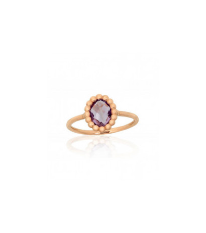 Gold ring 1101149(Au-R)_AM, Red Gold 585°, Amethyst