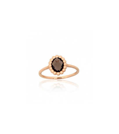 Gold ring 1101149(Au-R)_KZSM, Red Gold 585°, Smoky Quarz