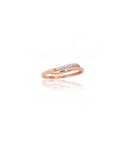 Gold ring 1101159(Au-R+PRh-W)_CZ, Red Gold 585°, Rhodium (Plating) , Zirkons