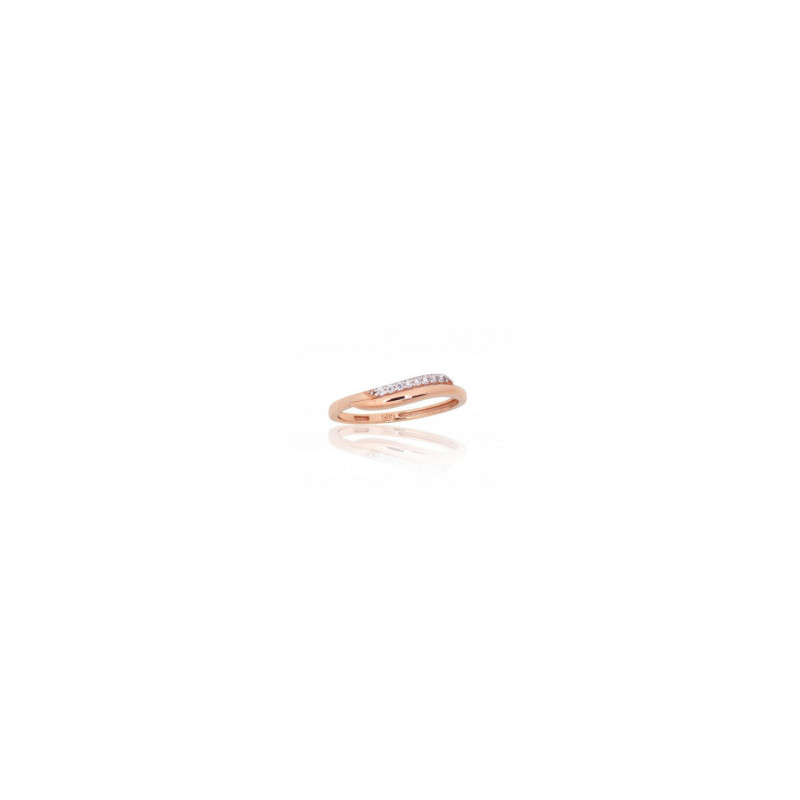 Gold ring 1101159(Au-R+PRh-W)_CZ, Red Gold 585°, Rhodium (Plating) , Zirkons