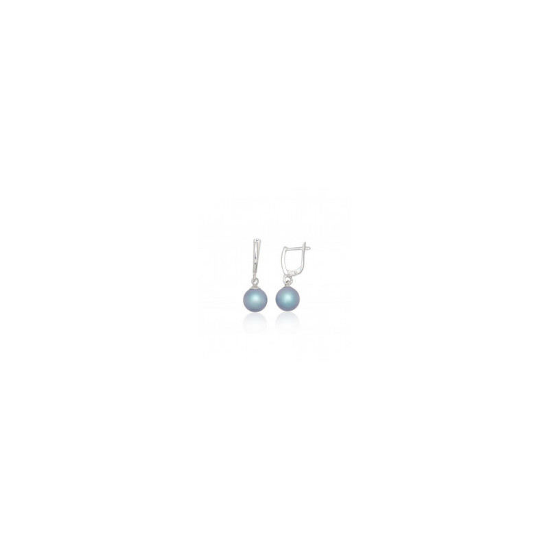 Silver earrings with 'english' lock 2203786_PESN-AQ, Silver 925°, Fresh-water Pearl (synt.)