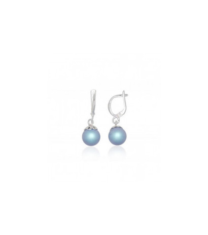 Silver earrings with 'english' lock 2203787_PESN-AQ, Silver 925°, Fresh-water Pearl (synt.)