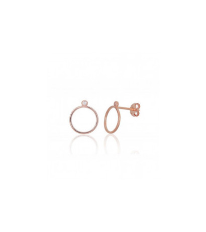 Silver stud earrings 2203835(PAu-R)_CZ, Silver 925°, red gold (Plating), Zirkons