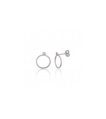 Silver stud earrings 2203835(PRh-Gr)_CZ, Silver 925°, Rhodium (Plating), Zirkons