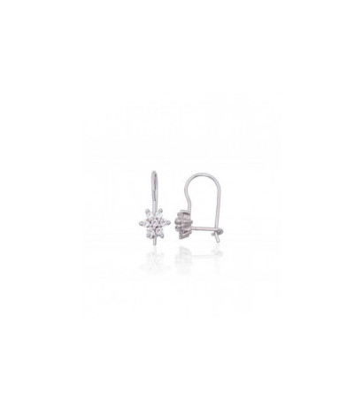 Silver hook earrings 2203828(PRh-Gr)_CZ, Silver 925°, Rhodium (Plating), Zirkons