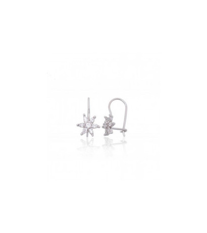 Silver hook earrings 2203829(PRh-Gr)_CZ, Silver 925°, Rhodium (Plating), Zirkons