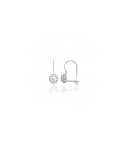 Silver hook earrings 2203830(PRh-Gr)_CZ, Silver 925°, Rhodium (Plating), Zirkons