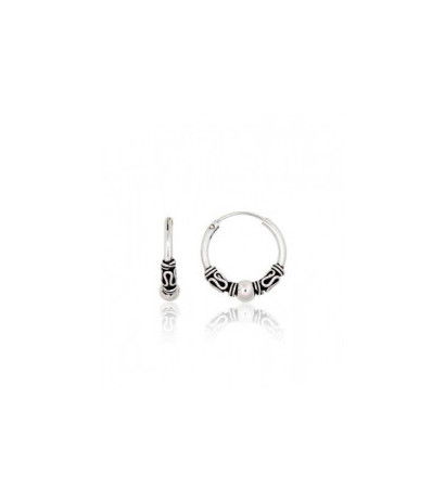 Silver earrings-rings 2200521(POx-Bk), Silver 925°, oxide (Plating)