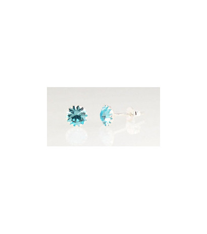 Silver stud earrings 2202666_CZ-AQ, Silver 925°, Zirkons