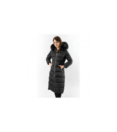 LONG WINTER HOODED JACKET BLACK (7688) jaka