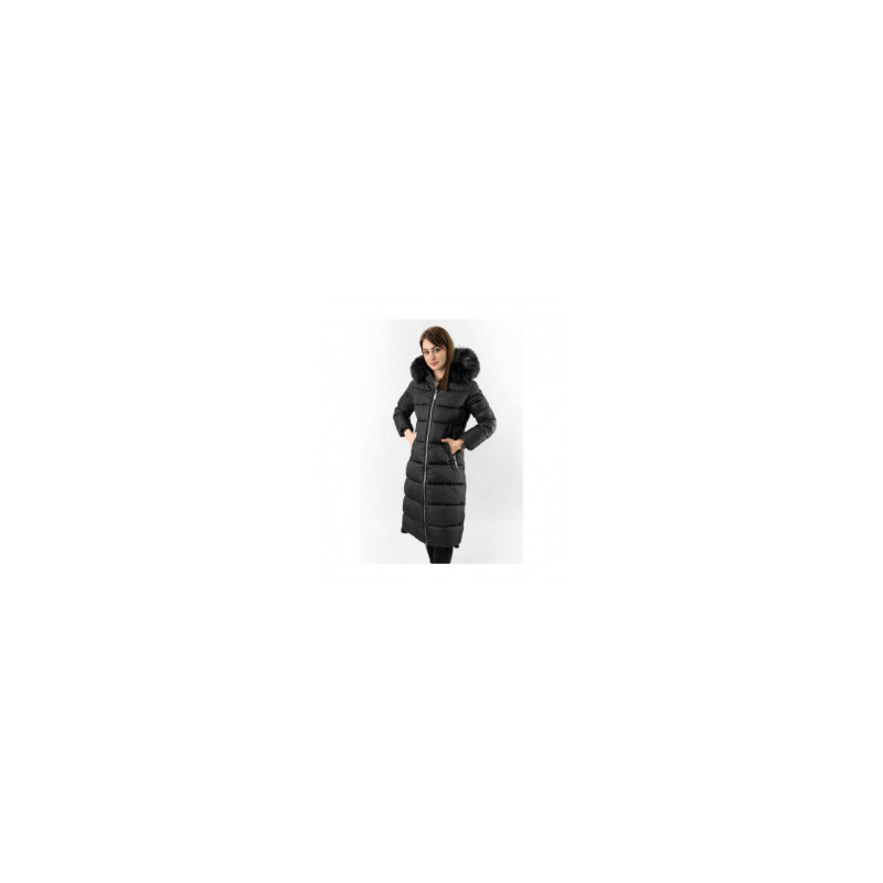 LONG WINTER HOODED JACKET BLACK (7688) jaka