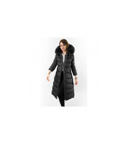 LONG WINTER HOODED JACKET BLACK (7688) jaka