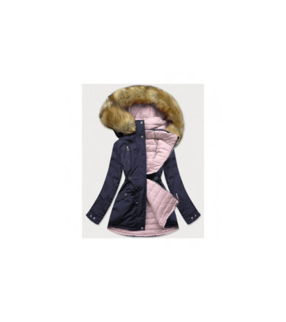 REVERSIBLE HOODED JACKET NAVY BLUE-PINK (W213BIG) striukė
