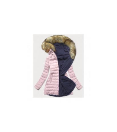 REVERSIBLE HOODED JACKET NAVY BLUE-PINK (W213BIG) striukė
