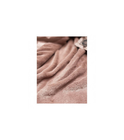 COAT WITH FUR COLLAR VINTAGE PINK (LD5520) striukė