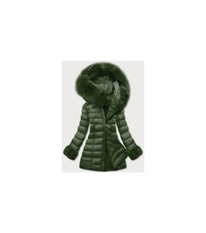 QUILTED HOODED JACKET KHAKI (W750-1) striukė