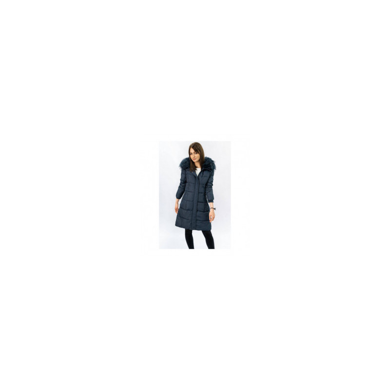 QUILTED HOODED JACKET NAVY BLUE (7757) striukė
