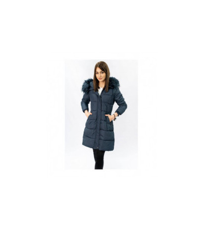 QUILTED HOODED JACKET NAVY BLUE (7757) striukė