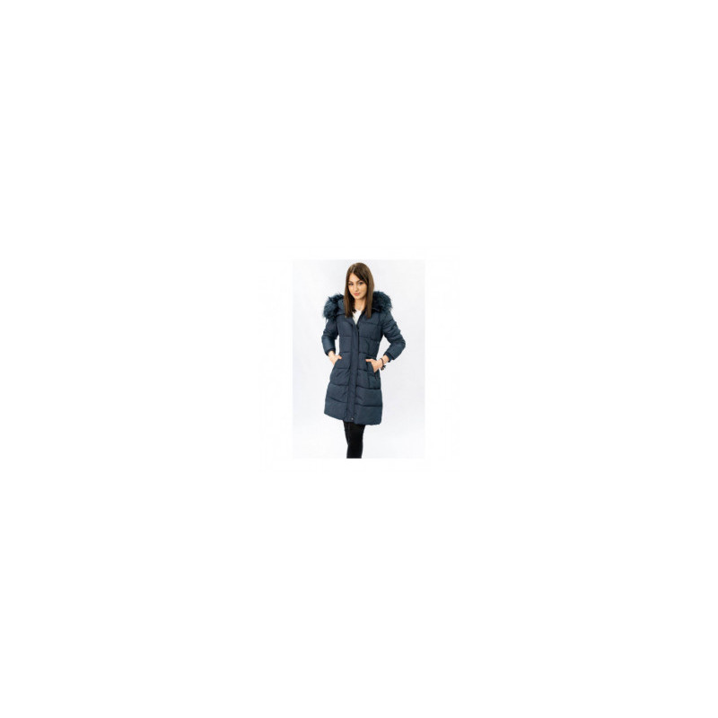 QUILTED HOODED JACKET NAVY BLUE (7757) striukė