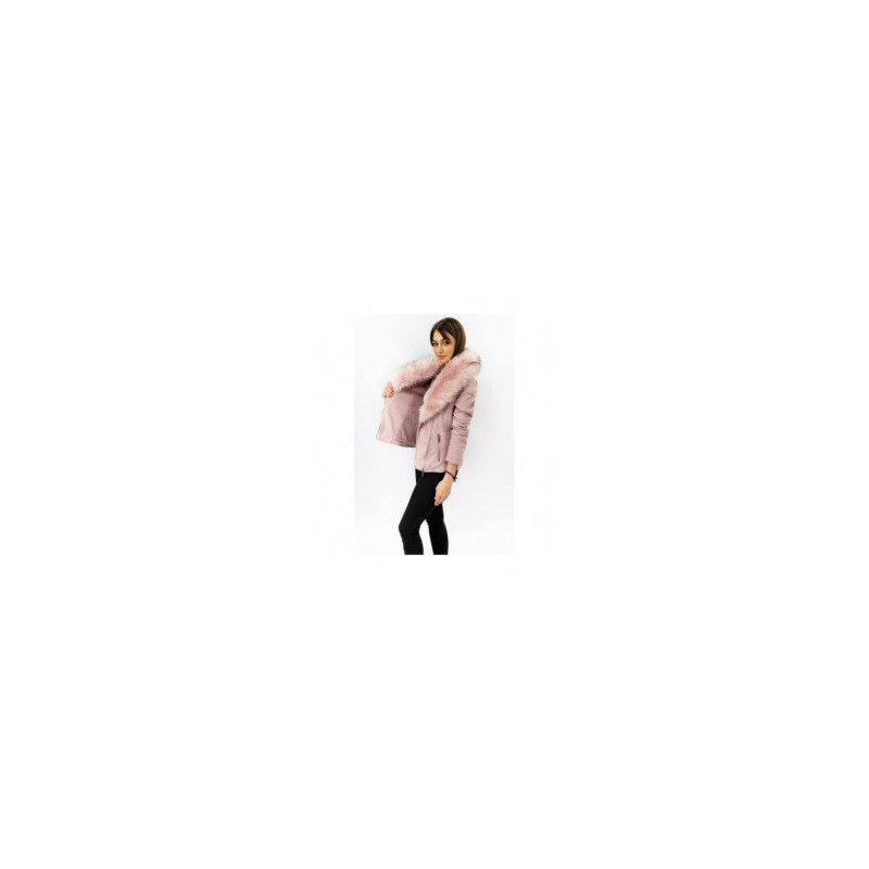 SUEDE MOTORCYCLE JACKET POWDER PINK (6501) striukė