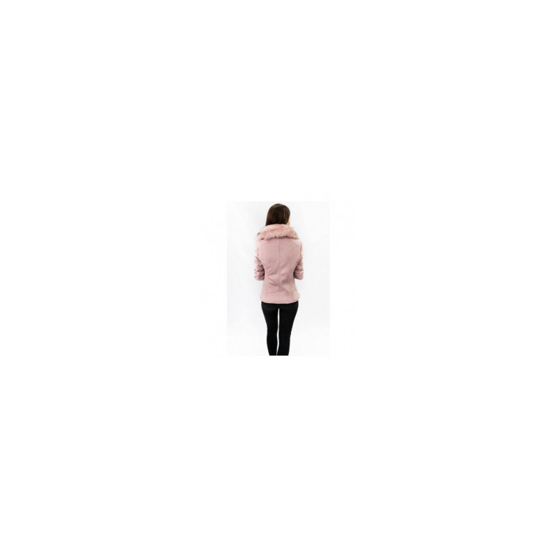 SUEDE MOTORCYCLE JACKET POWDER PINK (6501) striukė
