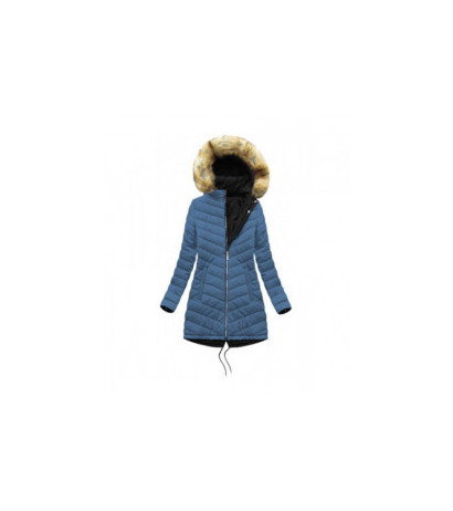 REVERSIBLE HOODED JACKET BLACK-BLUE (W214BIG) striukė