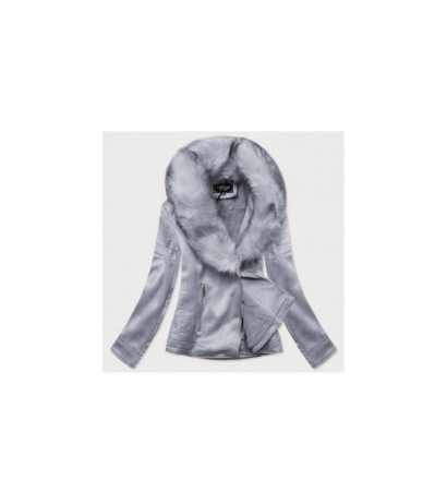 SUEDE MOTORCYCLE WITH FUR LILAC (6502BIG) striukė