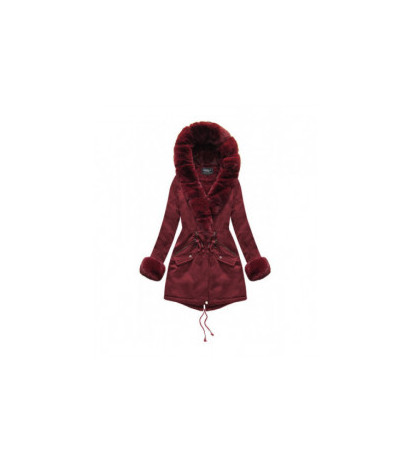COTTON PARKA WITH FUR WINE (XW801-3X) striukė