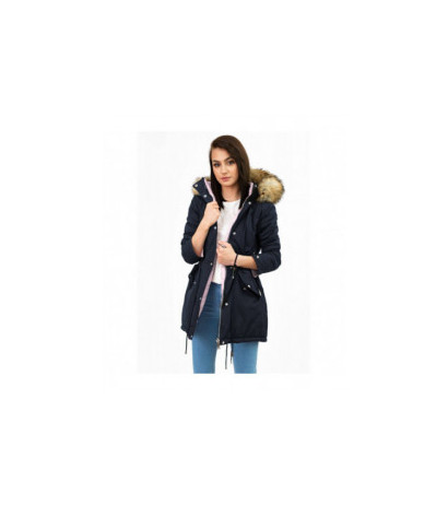 REVERSIBLE HOODED JACKET NAVY BLUE-PINK (W211) striukė