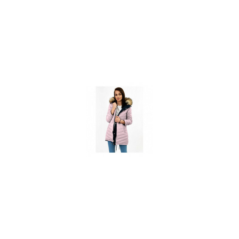 REVERSIBLE HOODED JACKET NAVY BLUE-PINK (W211) striukė