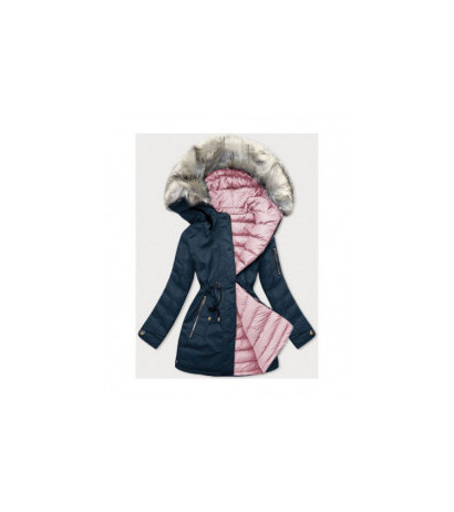 REVERSIBLE HOODED JACKET NAVY BLUE-PINK (W631) striukė