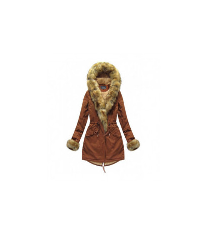 COTTON PARKA WITH FUR CARAMEL (XW793X) striukė