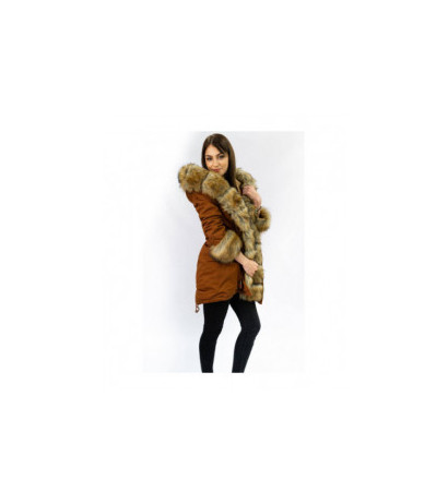COTTON PARKA WITH FUR CARAMEL (XW793X) striukė