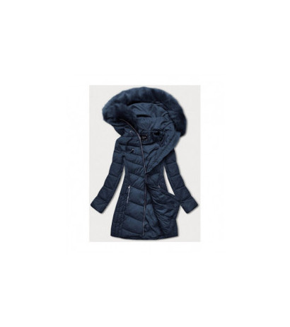 LONG QUILTED JACKET NAVY BLUE (7689) striukė