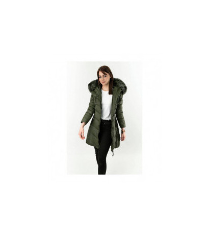 LONG QUILTED JACKET KHAKI (7689) striukė