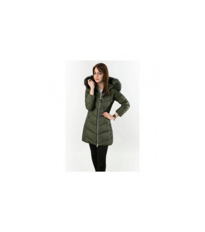 LONG QUILTED JACKET KHAKI (7689) striukė