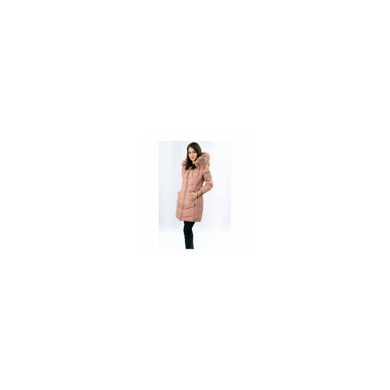 LONG QUILTED JACKET VINTAGE PINK (7689) striukė
