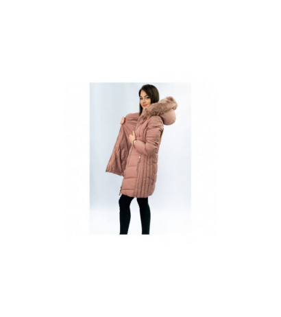LONG QUILTED JACKET VINTAGE PINK (7689) striukė