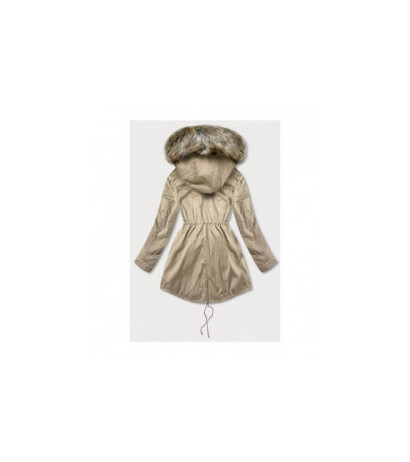 FUR HOODED PARKA BEIGE (7602BIG) striukė