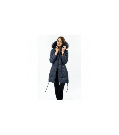 QUILTED HOODED JACKET NAVY BLUE (7690) striukė
