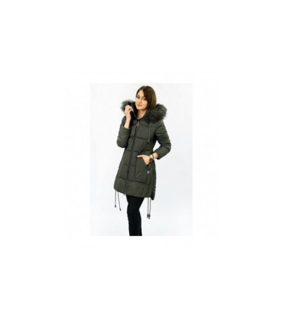 QUILTED HOODED JACKET KHAKI (7690) striukė