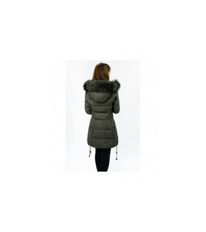 QUILTED HOODED JACKET KHAKI (7690) striukė