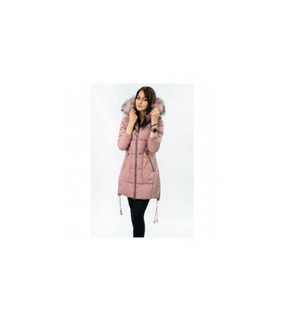 QUILTED HOODED JACKET VINTAGE PINK (7690) striukė