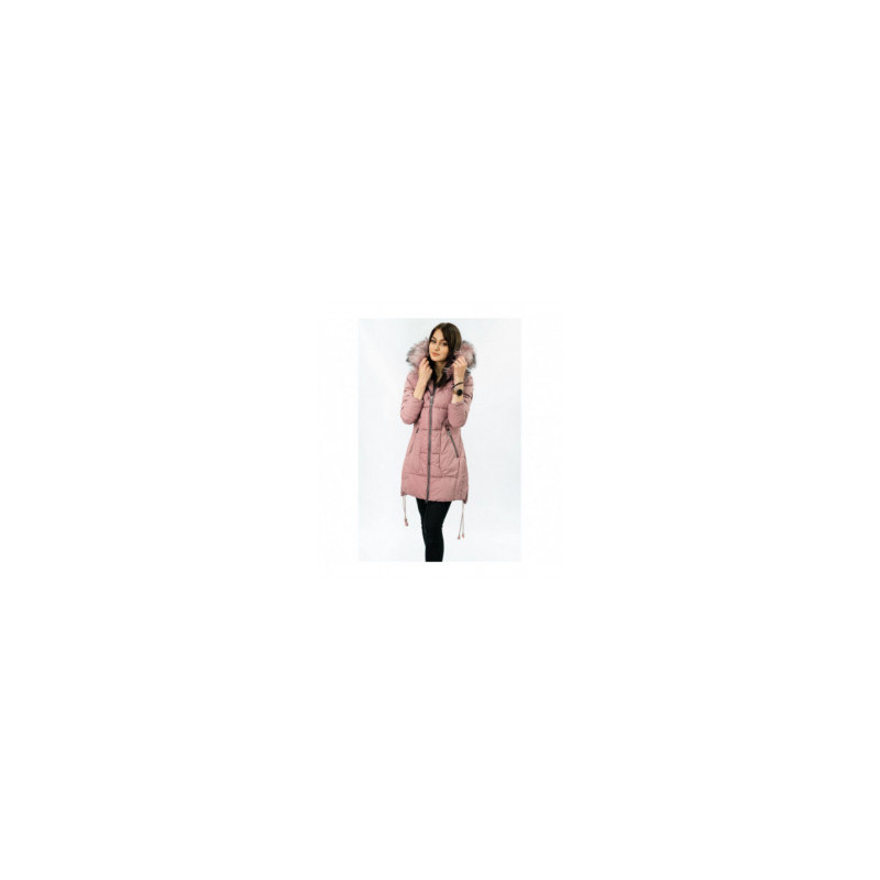 QUILTED HOODED JACKET VINTAGE PINK (7690) striukė