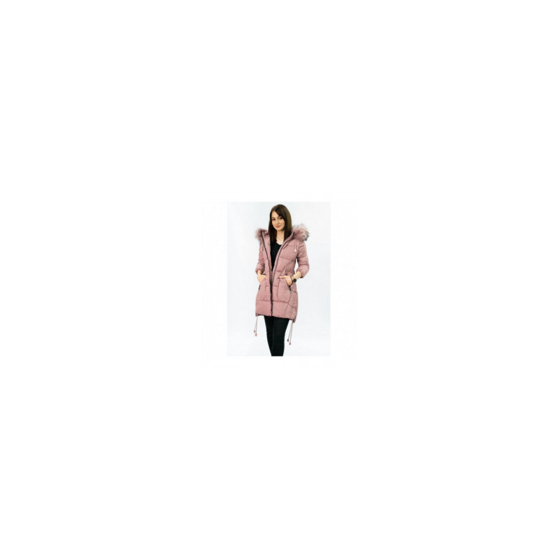 QUILTED HOODED JACKET VINTAGE PINK (7690) striukė