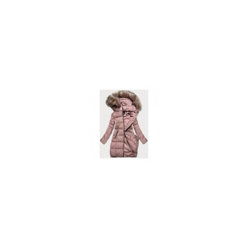 QUILTED HOODED JACKET VINTAGE PINK (7702) striukė
