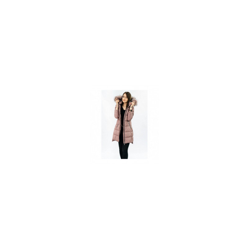 QUILTED HOODED JACKET VINTAGE PINK (7702) striukė