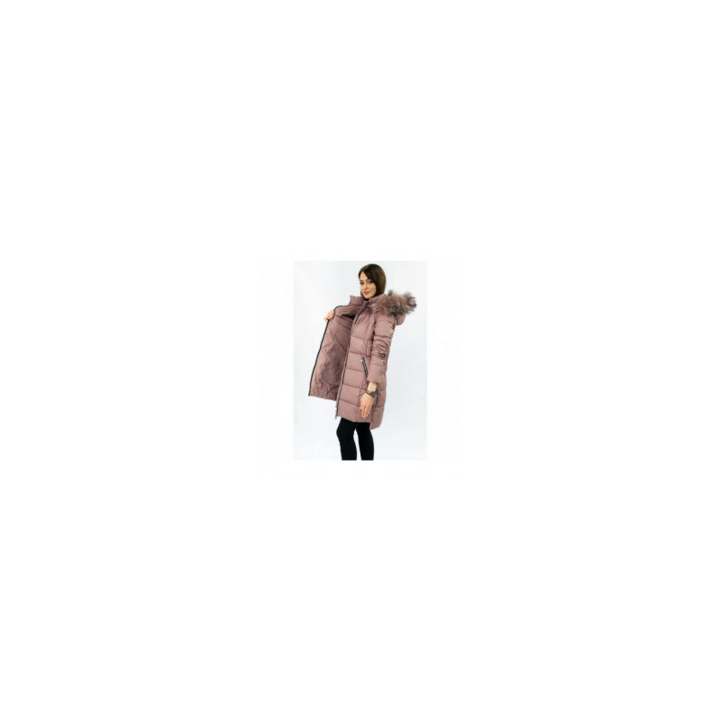 QUILTED HOODED JACKET VINTAGE PINK (7702) striukė