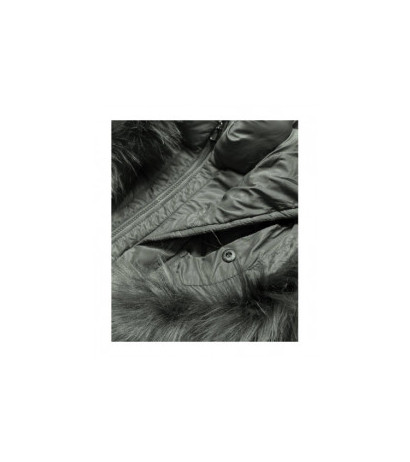 QUILTED HOODED JACKET KHAKI (AURA) striukė