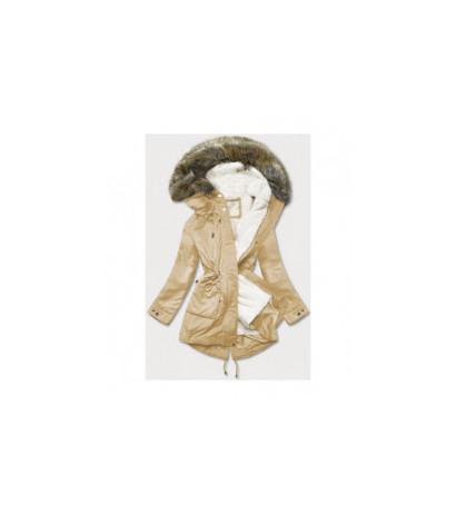 HOODED PARKA WITH LINER BEIGE (7619BIG) striukė